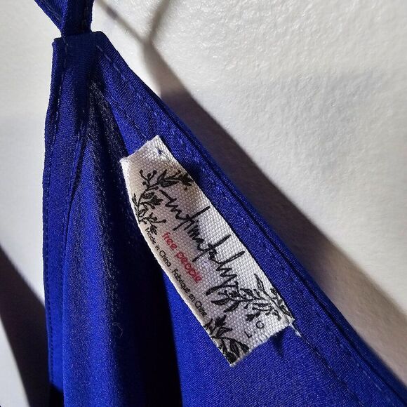 EUC LIKE NEW FREE PEOPLE INTIMATELY ELECTRIC BLUE V NECK WRAP TANK DRESS SZ LRG - Picture 7 of 10